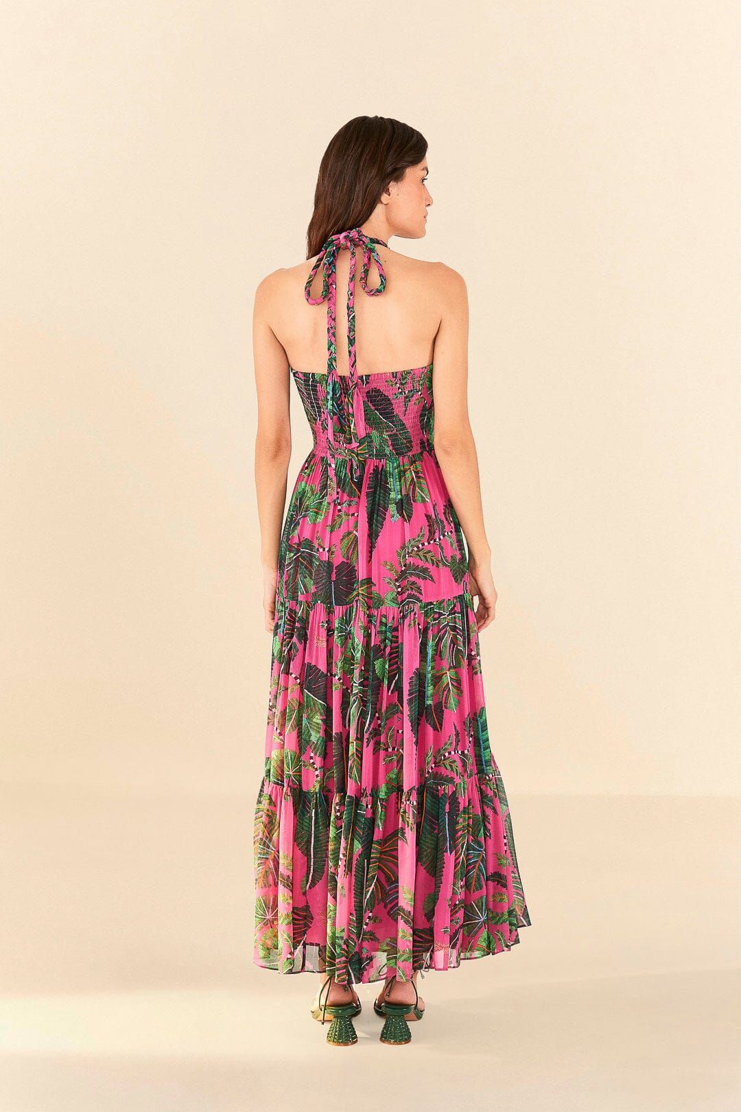 Pink Leaves Cut Out Maxi Dress sold by FARM Rio product image thumbnail 5