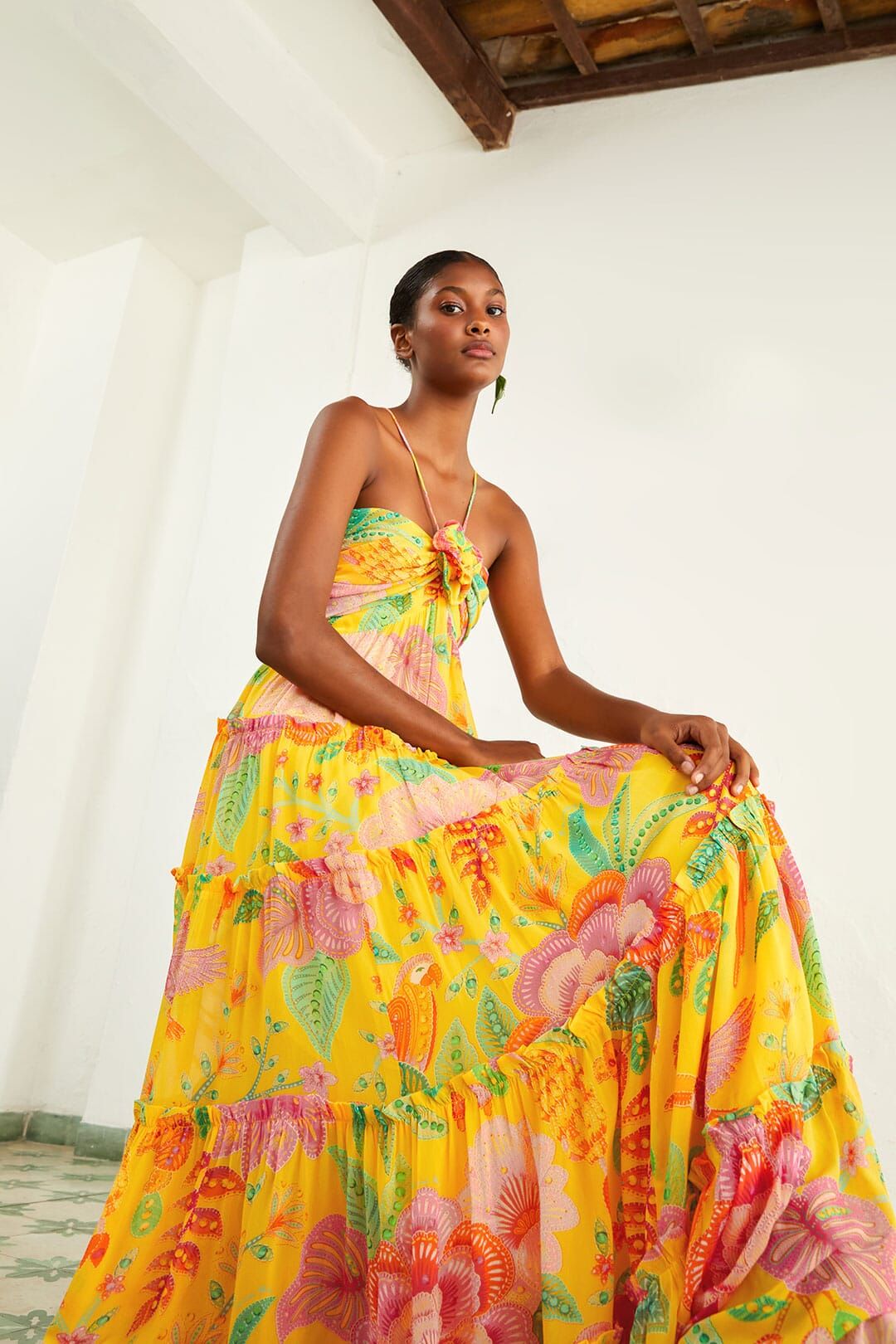 sachin and babi light blue dress Farm Rio Macaw Elegance Knit Midi-Skirt In Macaw Elegance Black - 40% Off