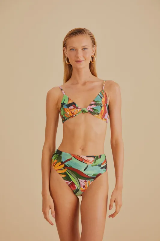 Banana Foliage Knot Bikini Top sold by FARM Rio
