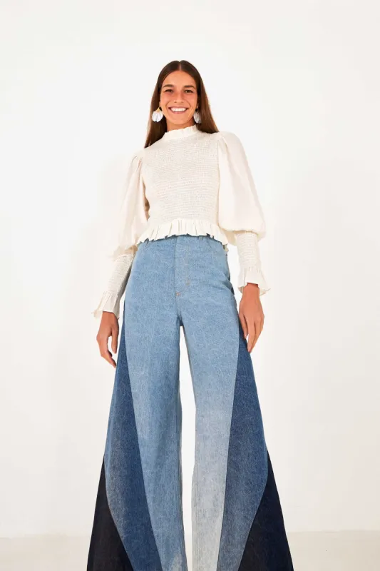 Patched Denim Pants sold by FARM Rio