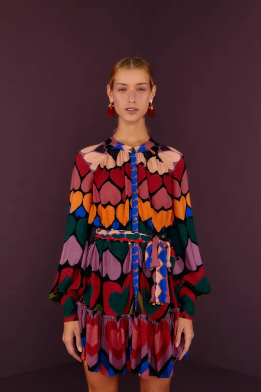 Full Of Hearts Mini Dress sold by FARM Rio