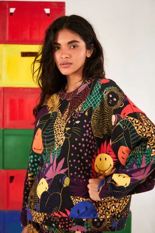 Pop Jungle Smiley® Sweatshirt sold by FARM Rio