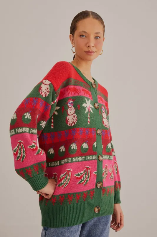 Tropical Christmas Ainika Cardigan sold by FARM Rio