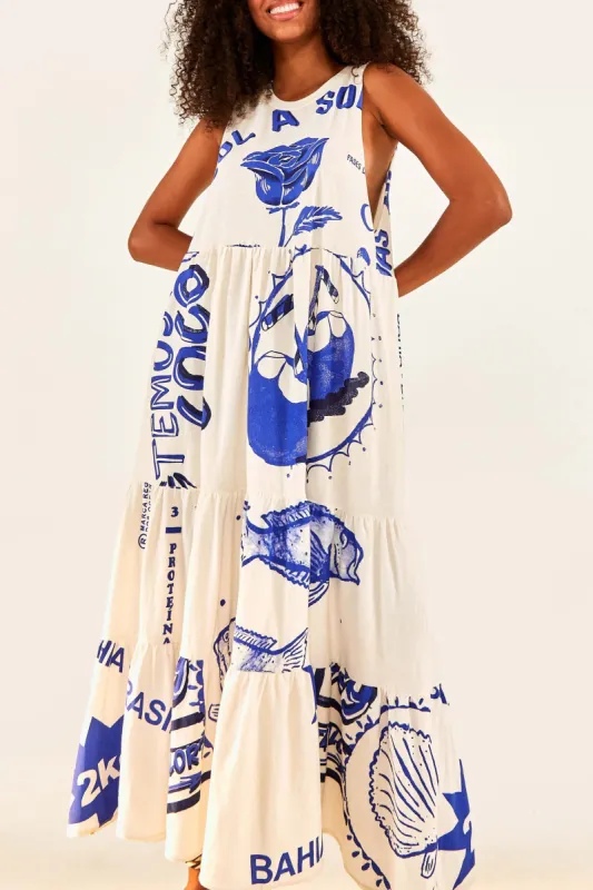 White Rainha Das Aguas T Shirt Dress sold by FARM Rio