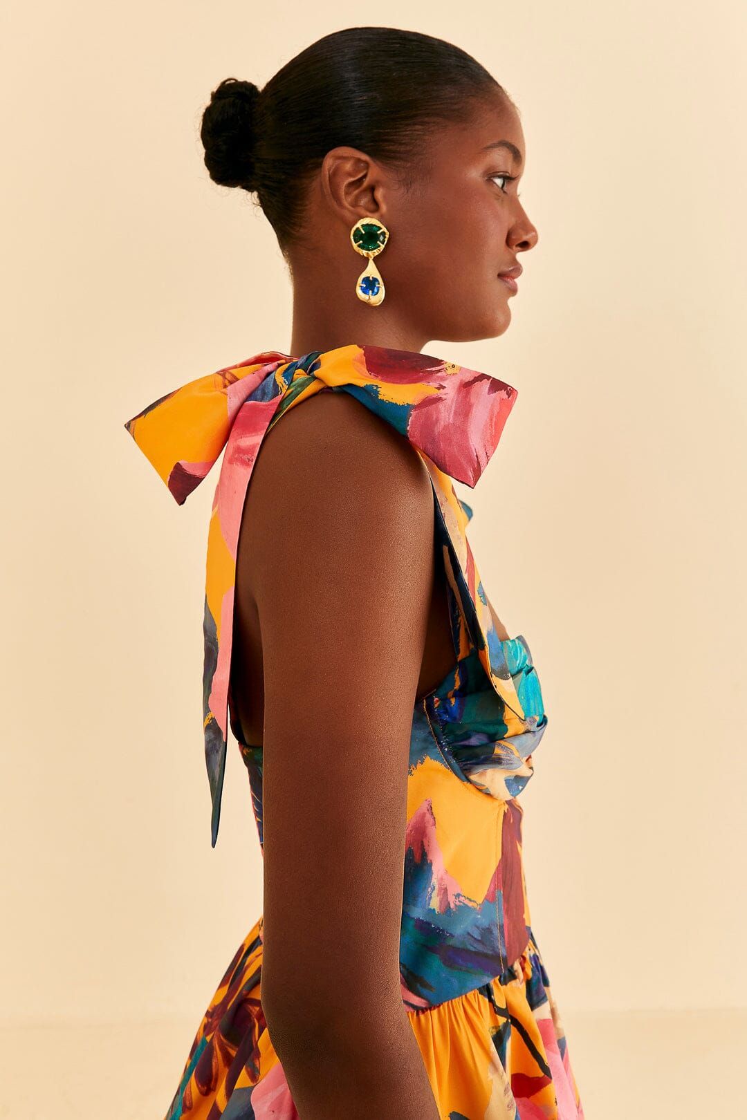 Yellow Painted Flowers Layered Maxi Dress sold by FARM Rio product image thumbnail 3