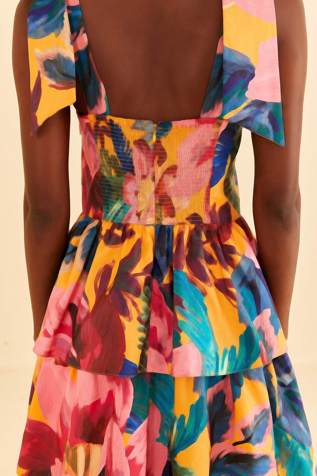 Yellow Painted Flowers Layered Maxi Dress | Parallel