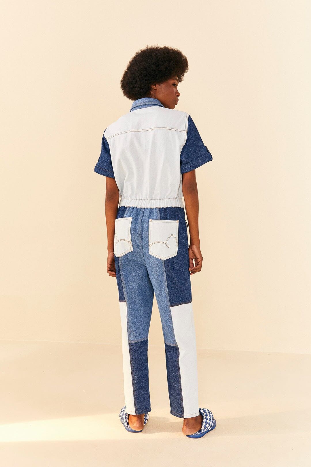 CUTWORK DENIM JUMPSUIT sold by FARM Rio product image thumbnail 3