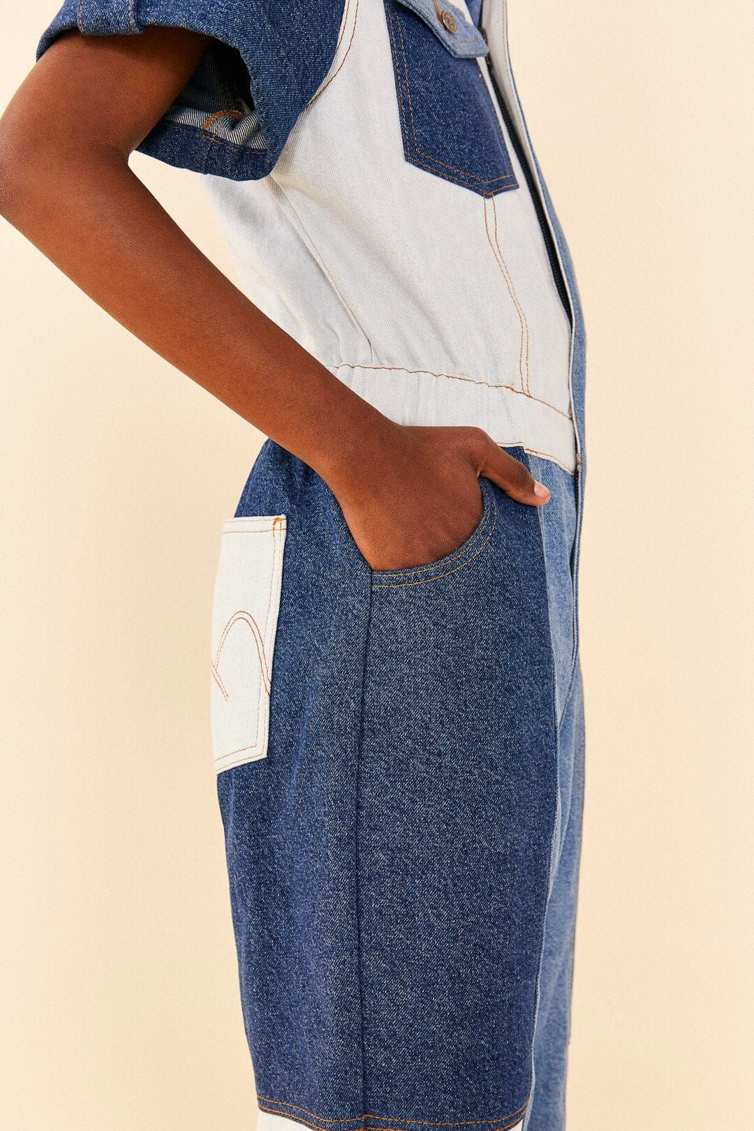 CUTWORK DENIM JUMPSUIT sold by FARM Rio product image thumbnail 4