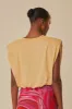 Beige Summer In The Tropics Shoulder Pad Organic Cotton T-Shirt sold by FARM Rio