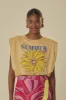 Beige Summer In The Tropics Shoulder Pad Organic Cotton T-Shirt sold by FARM Rio