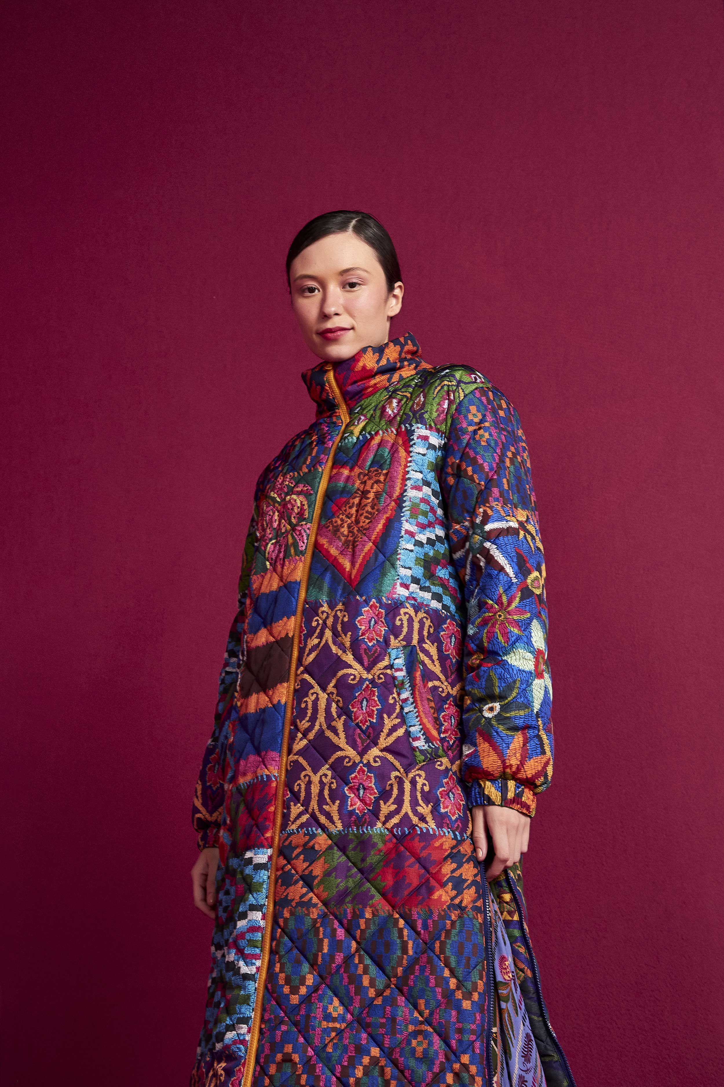 Black Graphic Toucans Puffer Jacket sold by FARM Rio product image thumbnail 2