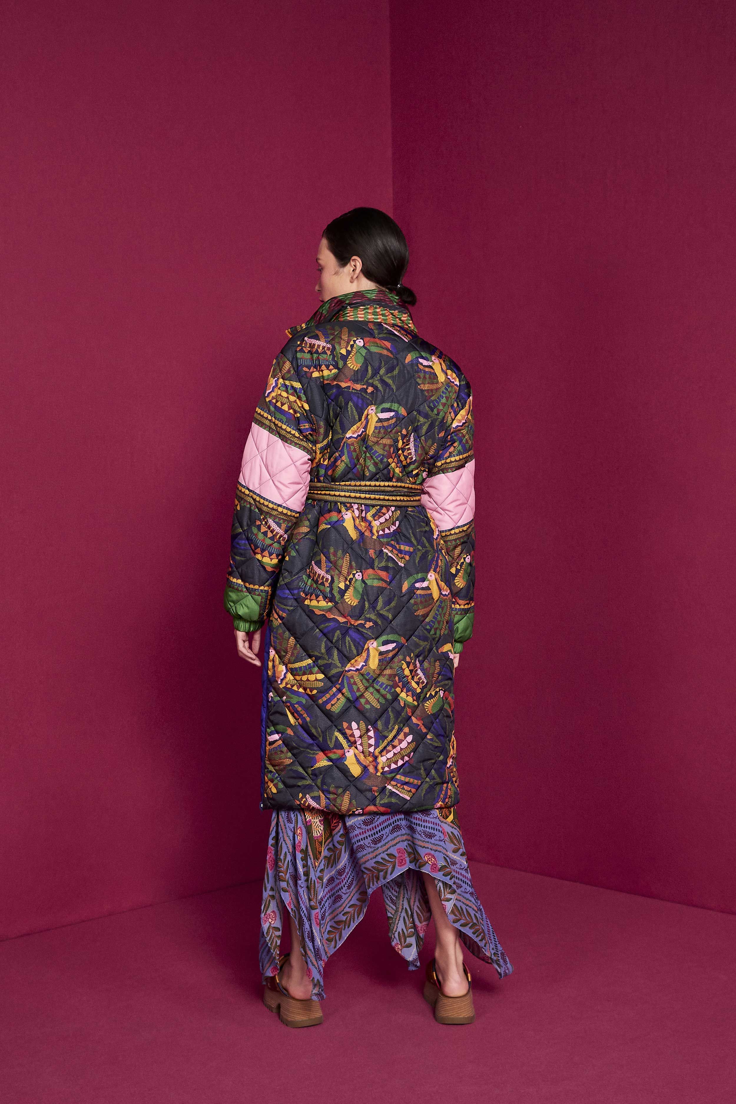 Black Graphic Toucans Puffer Jacket sold by FARM Rio product image thumbnail 5