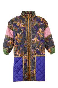 Black Graphic Toucans Puffer Jacket sold by FARM Rio