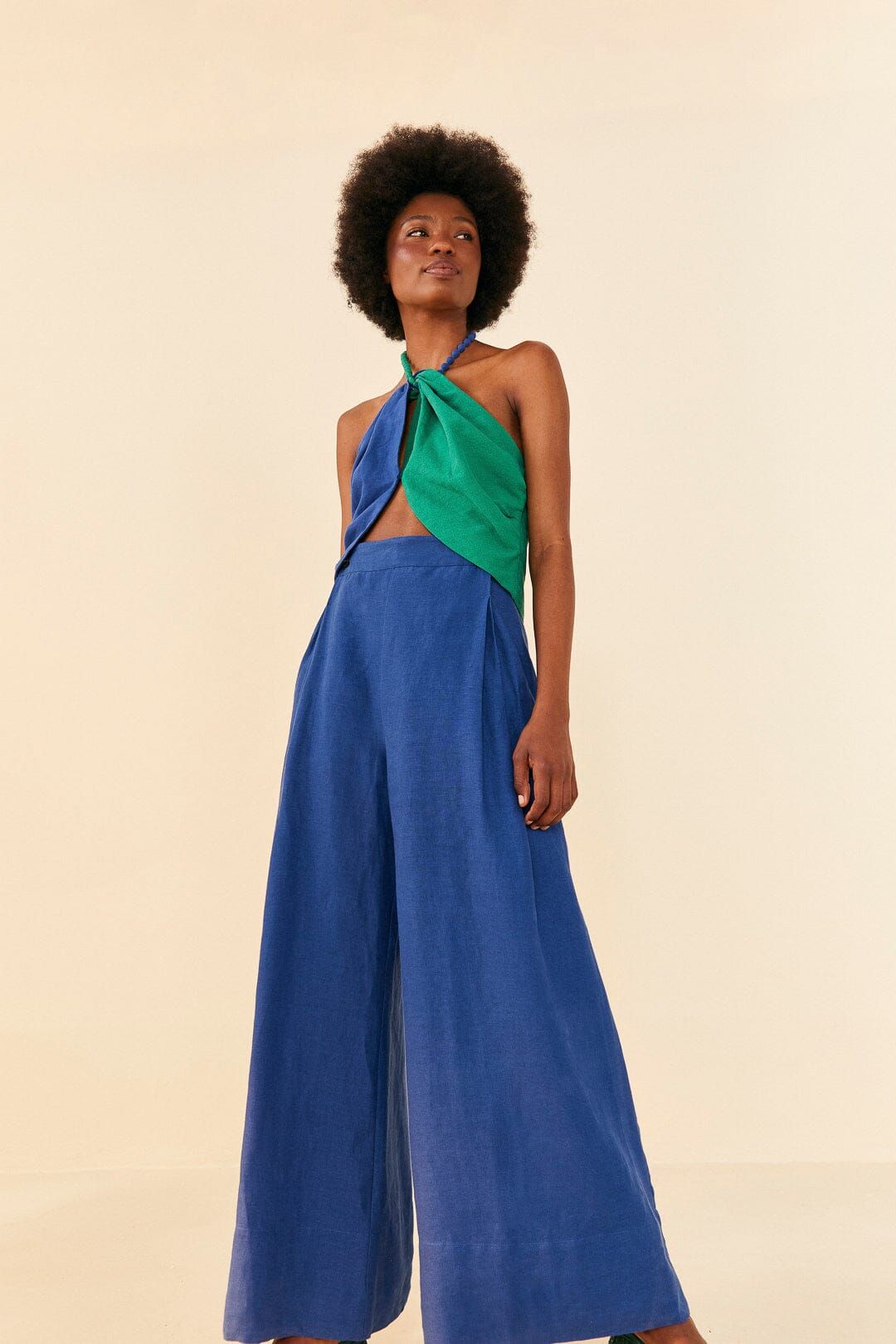 Deep Blue High Waisted Pants sold by FARM Rio