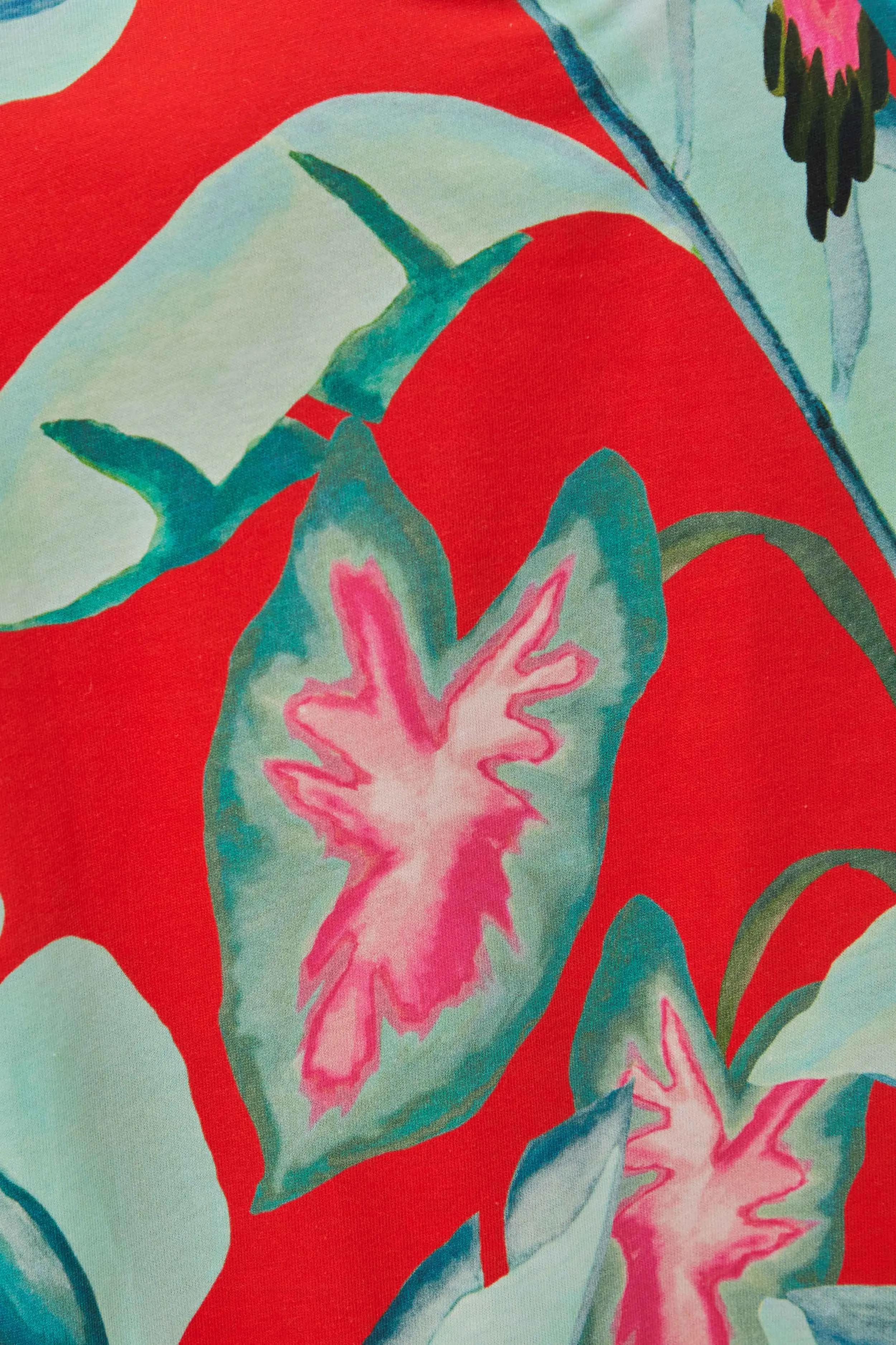 Red Summer Foliage Organic Cotton Mini T-Shirt Dress sold by FARM Rio product image thumbnail 5