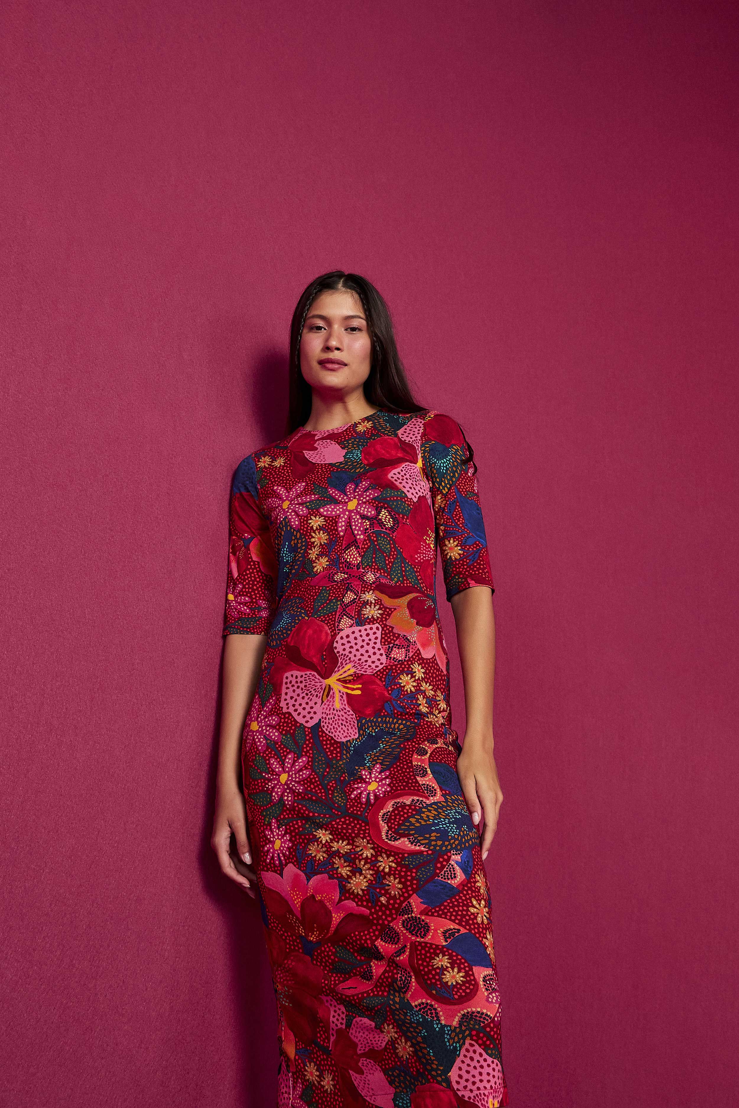 Red Wild Life Lenzing™ Ecovero™ Viscose Midi Dress sold by FARM Rio product image thumbnail 5