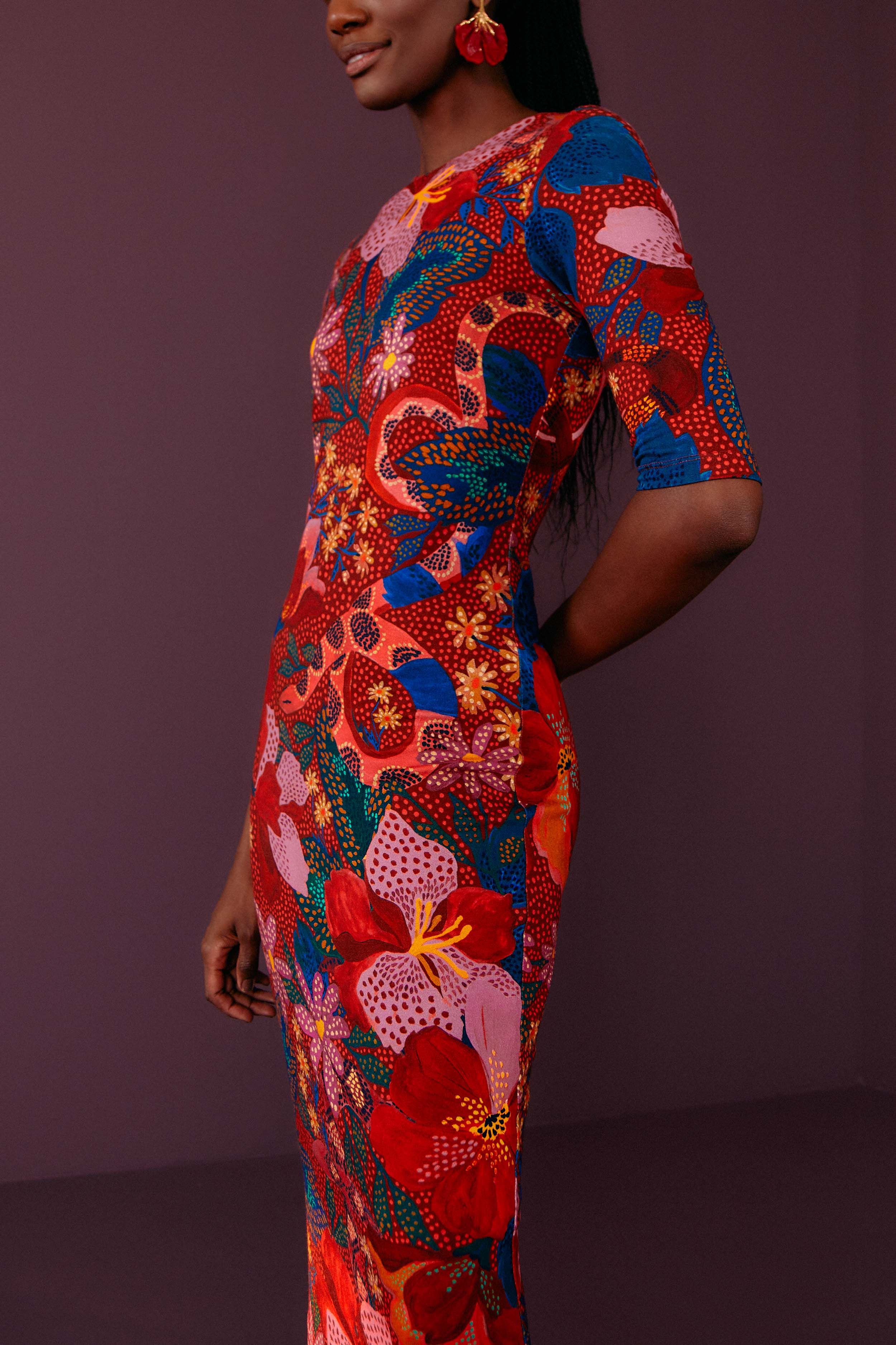 Red Wild Life Lenzing™ Ecovero™ Viscose Midi Dress sold by FARM Rio product image thumbnail 2