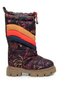 BROWN SUNSET FOREST PUFFY TALL BOOT sold by FARM Rio