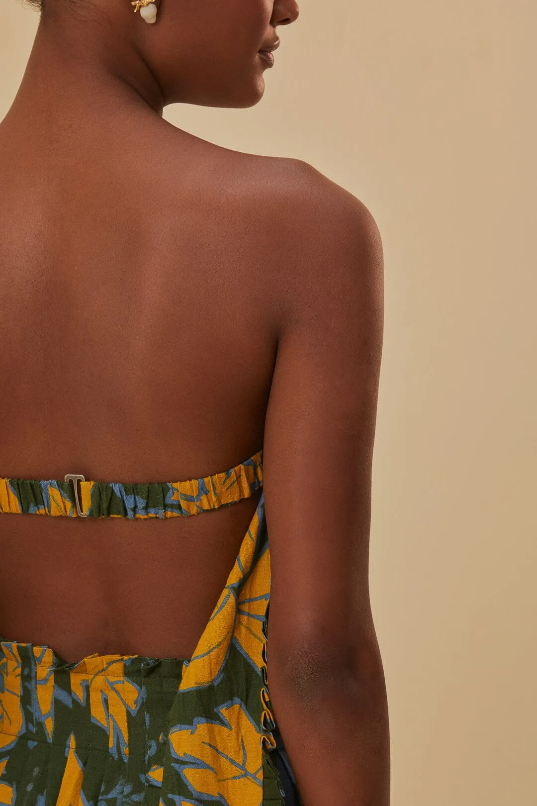 Green Foliage Sketch Lenzing™ Ecovero™ Euroflax™ Crop Top sold by FARM Rio product image thumbnail 5