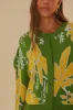 Green Foliage Sketch Knit Cardigan sold by FARM Rio