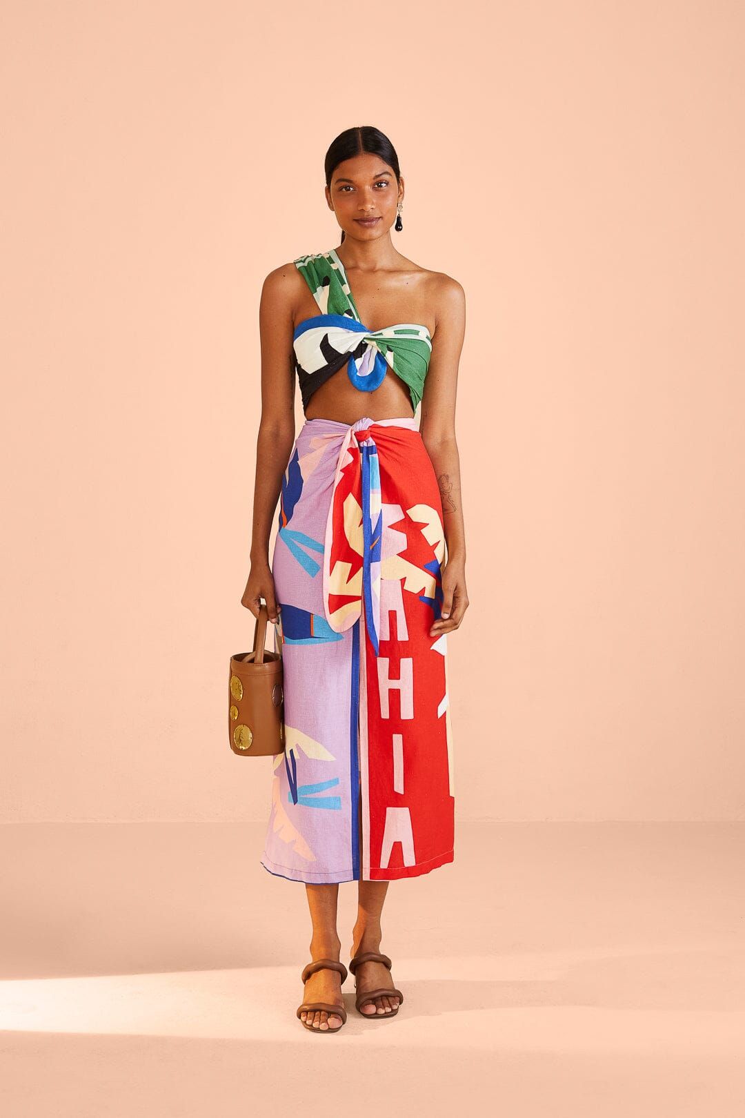 Brasil Bahia Scarves Midi Skirt sold by FARM Rio