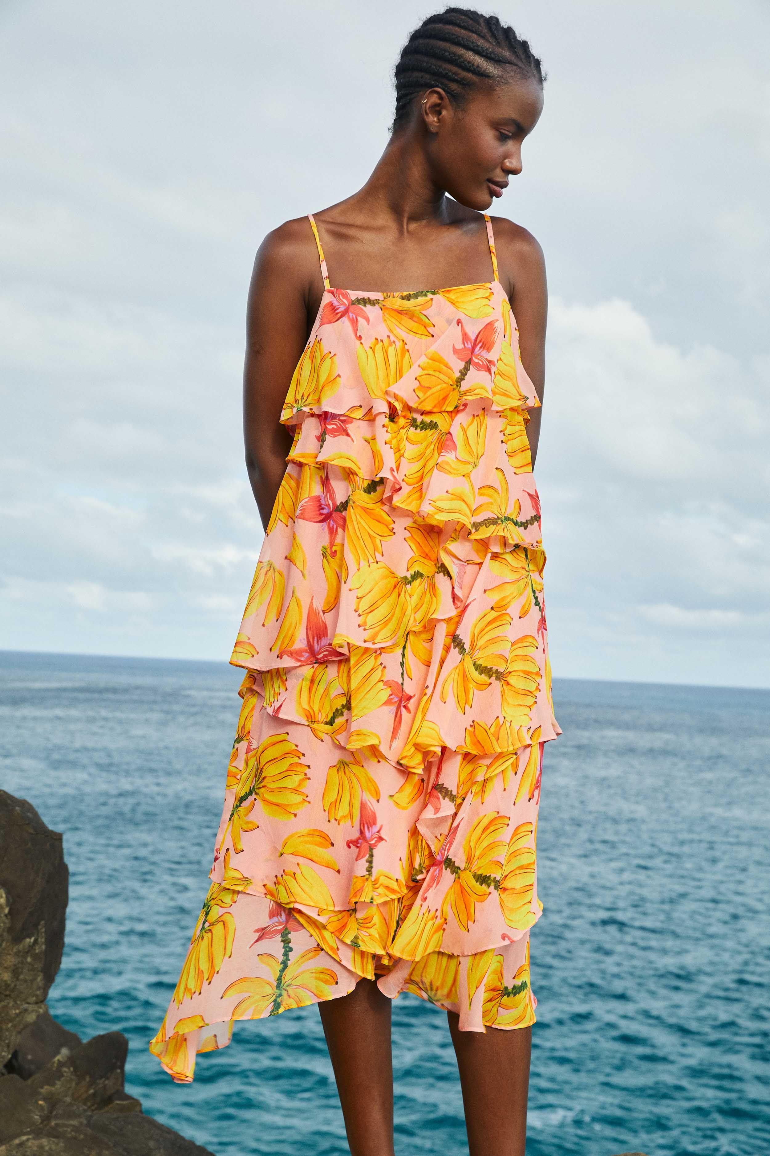 Banana Taste Ruffle Midi Dress sold by FARM Rio product image thumbnail 3