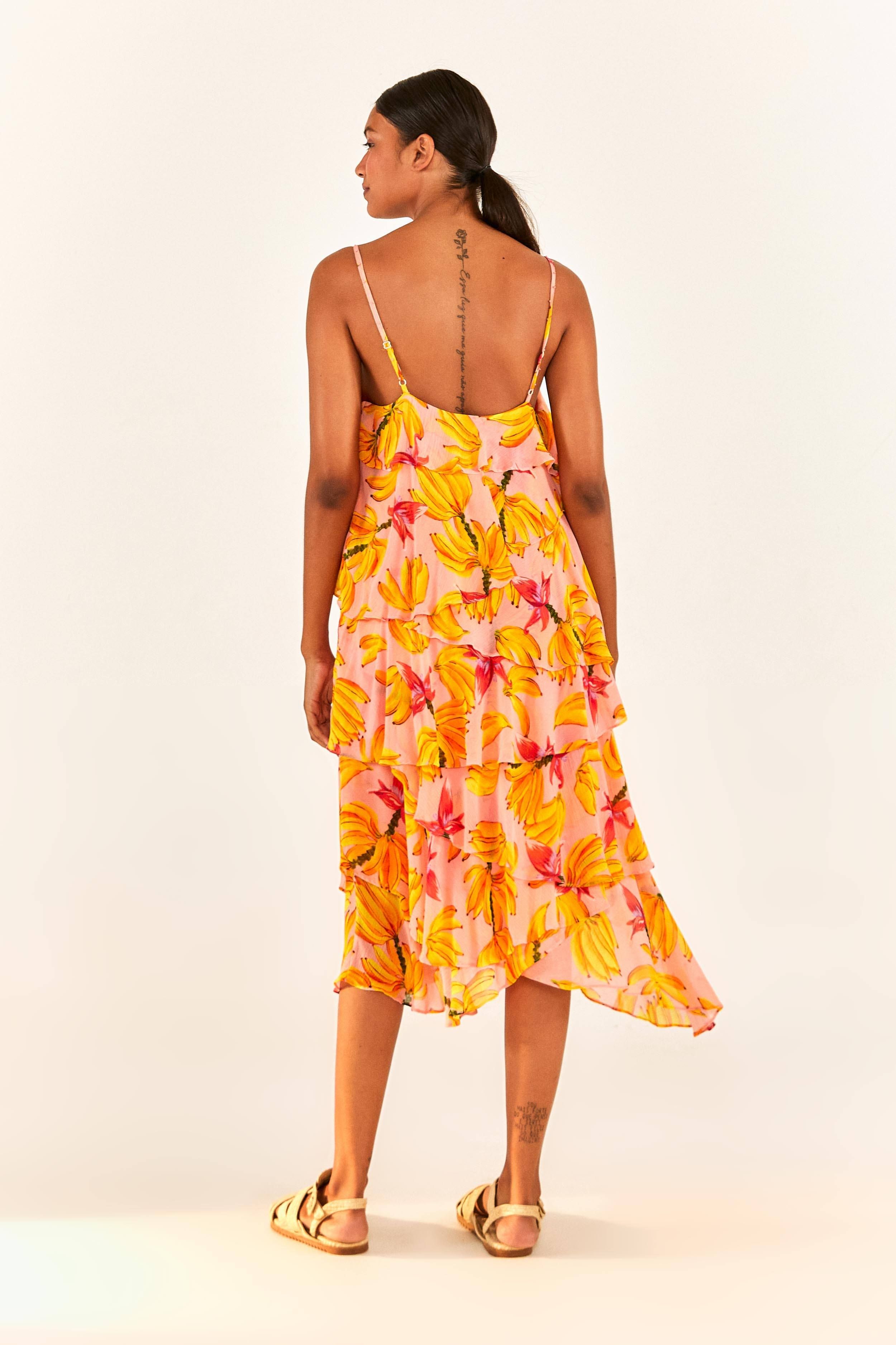 Banana Taste Ruffle Midi Dress sold by FARM Rio product image thumbnail 2