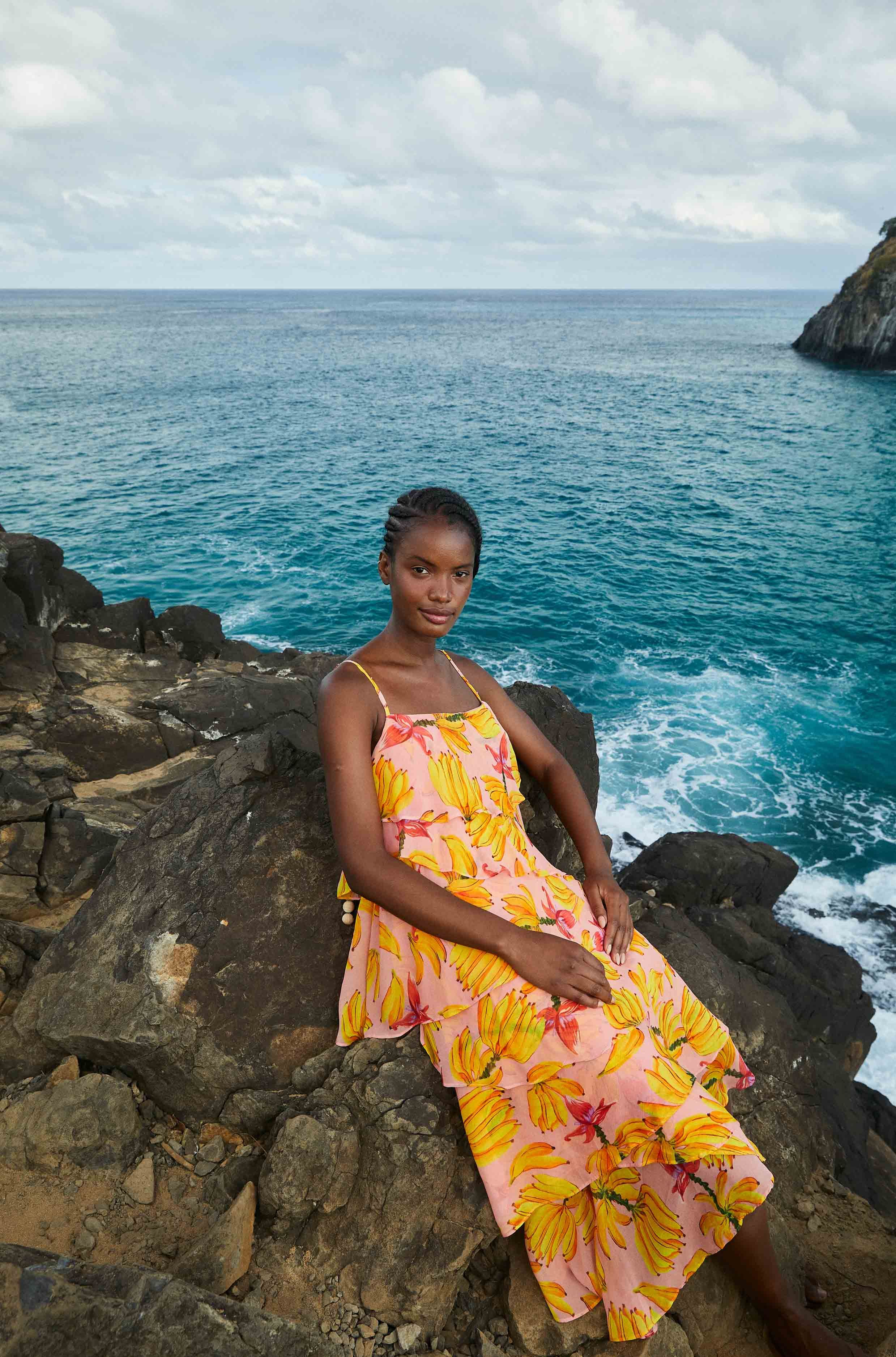 Banana Taste Ruffle Midi Dress sold by FARM Rio product image thumbnail 4