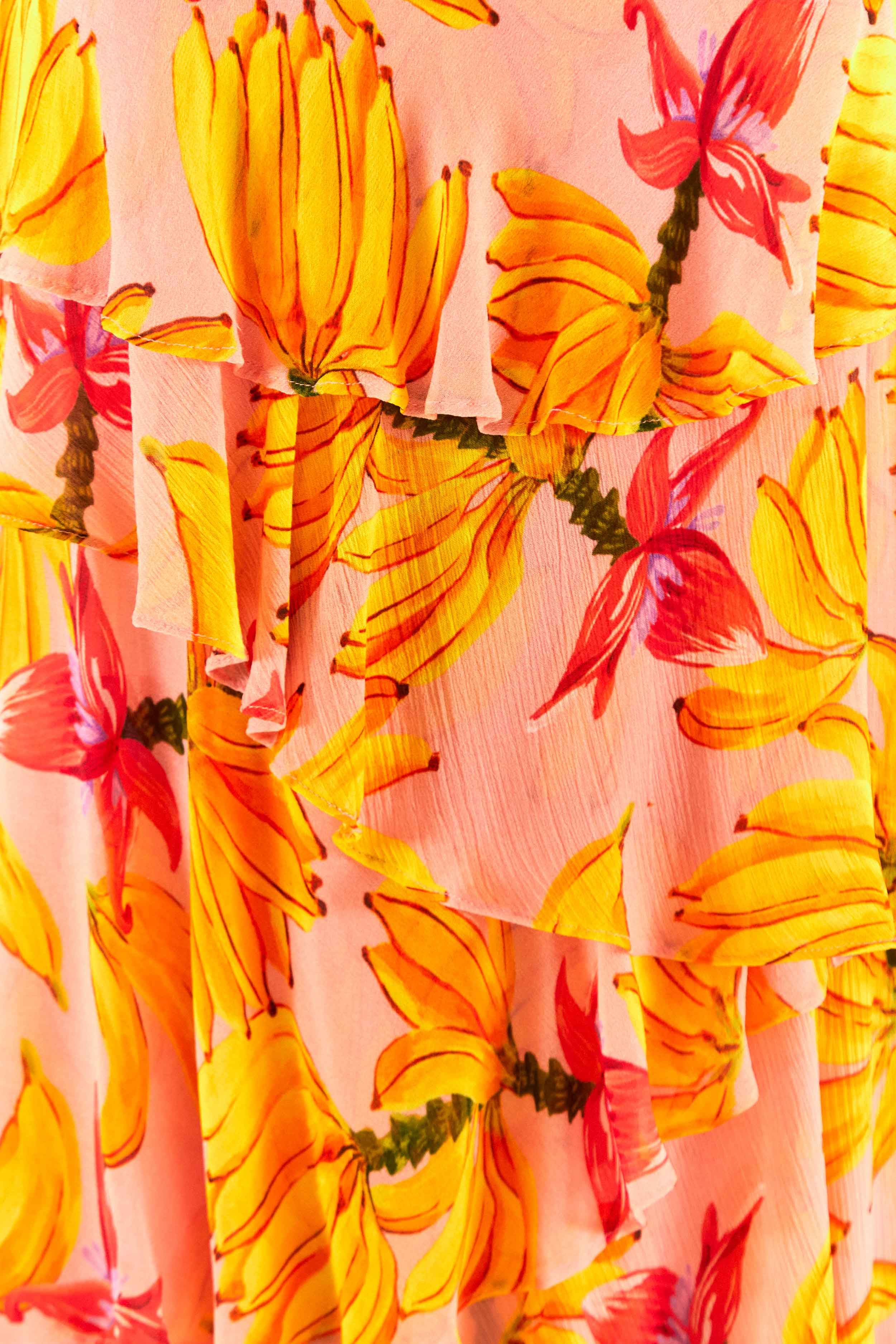 Banana Taste Ruffle Midi Dress sold by FARM Rio product image thumbnail 6