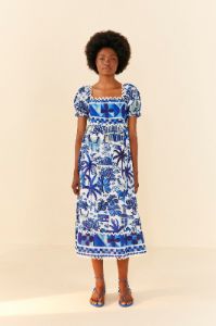 Sweet Rio Puff Sleeve Midi Dress sold by FARM Rio