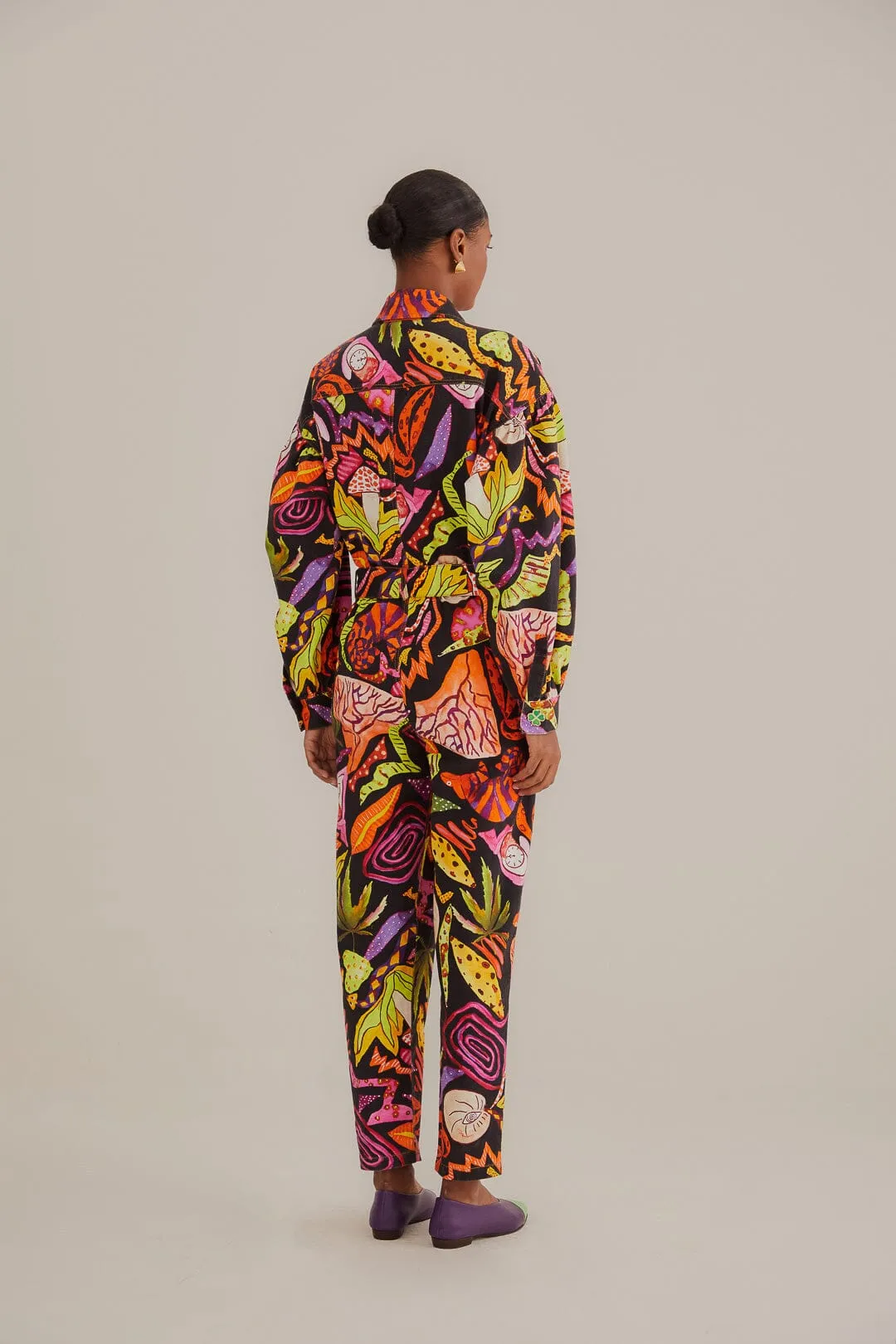 Black Psychedelic Garden Jumpsuit sold by FARM Rio product image thumbnail 5
