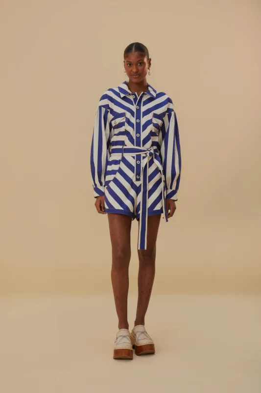 Blue And White Stripes Romper sold by FARM Rio