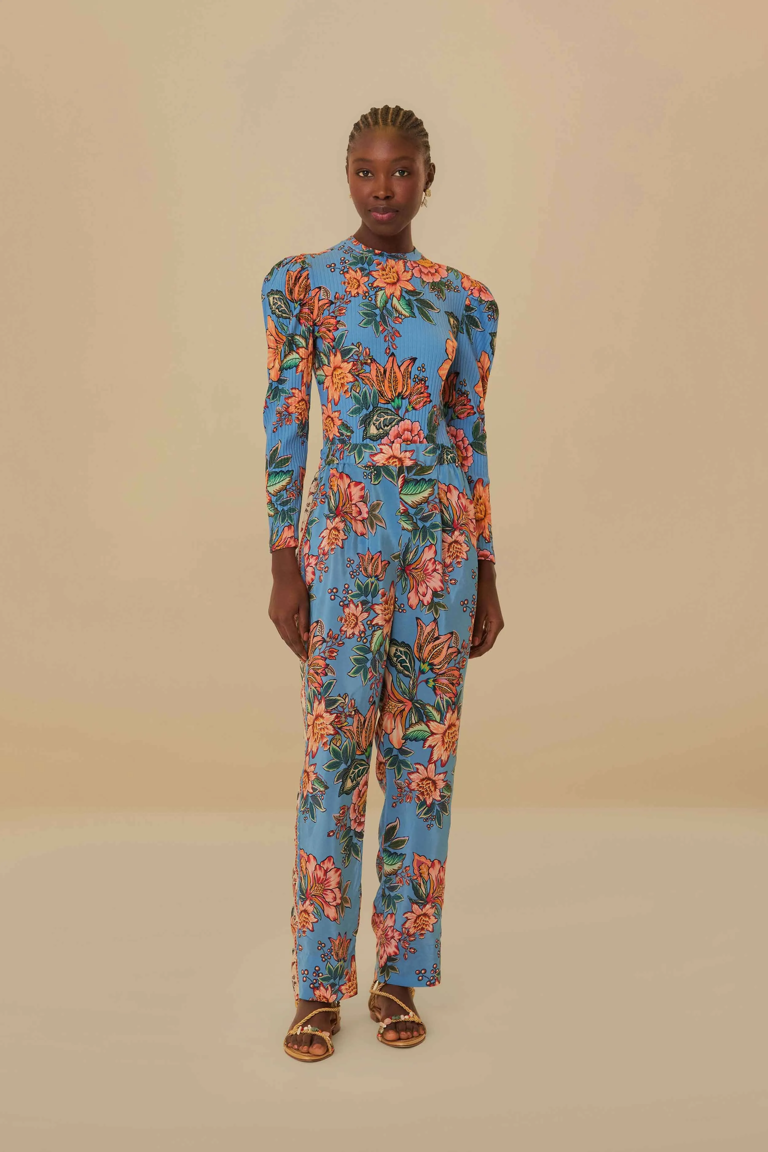 Blue Wonderful Bouquet Organic Cotton Bodysuit sold by FARM Rio product image thumbnail 2