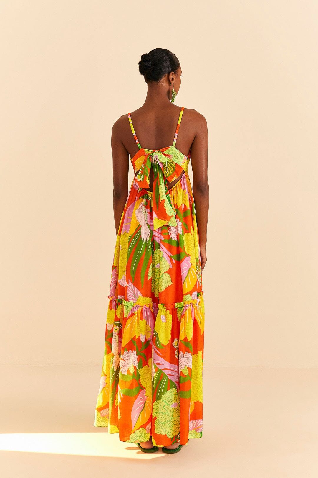 Red Neon Floral Maxi Dress sold by FARM Rio product image thumbnail 2
