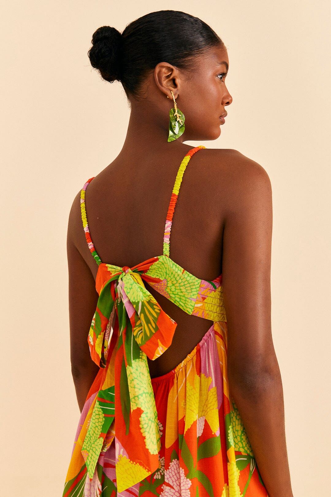 Red Neon Floral Maxi Dress sold by FARM Rio product image thumbnail 4