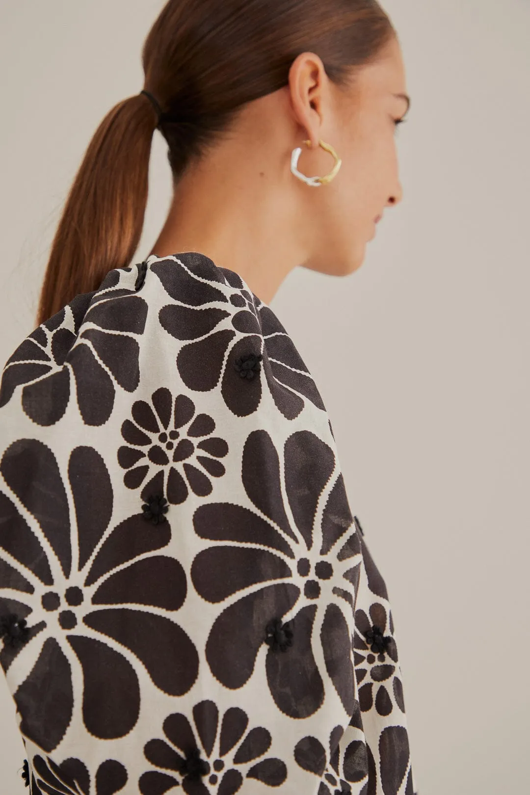 Black Palermo Puff Sleeve Blouse sold by FARM Rio product image thumbnail 3