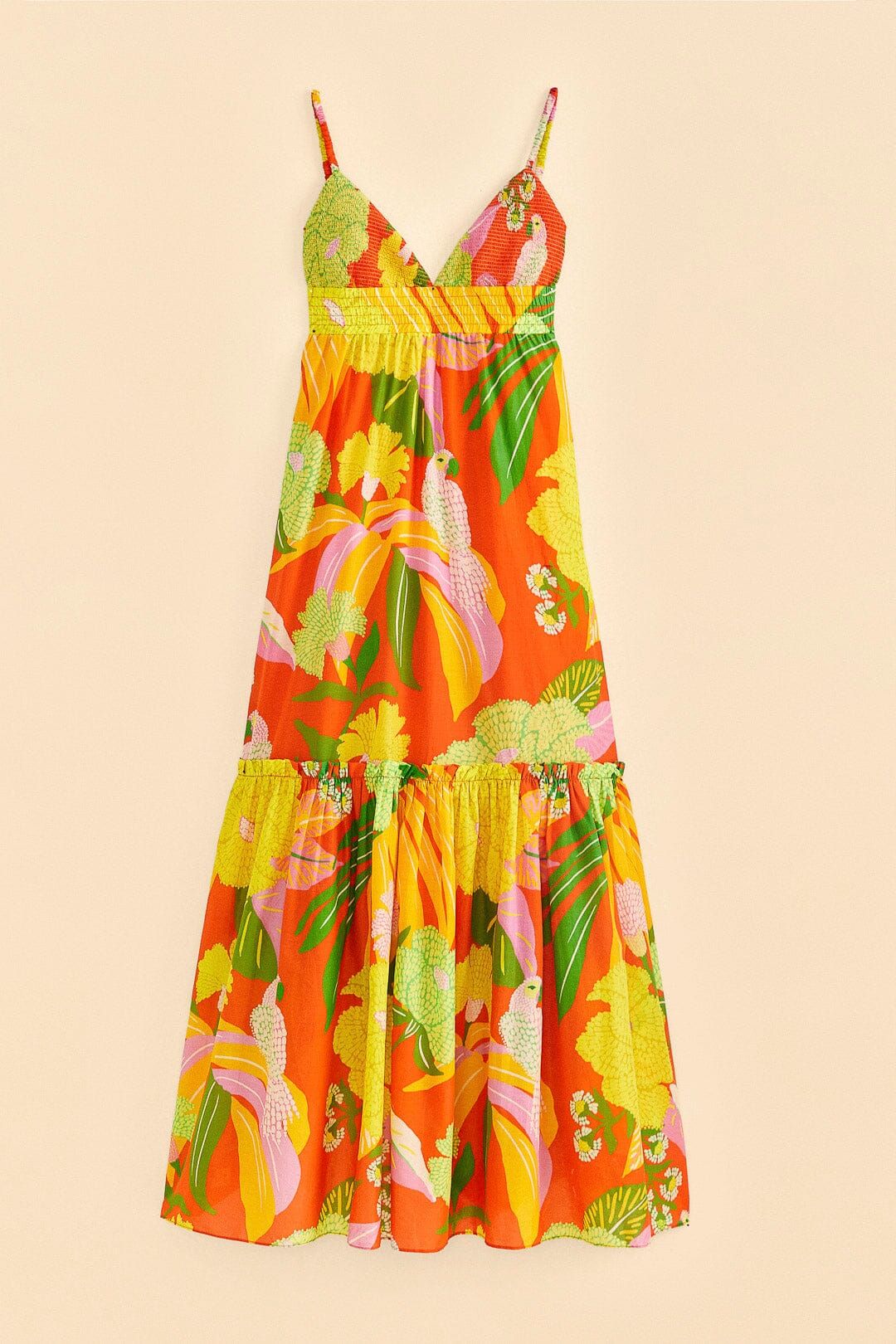 Red Neon Floral Maxi Dress sold by FARM Rio product image thumbnail 7