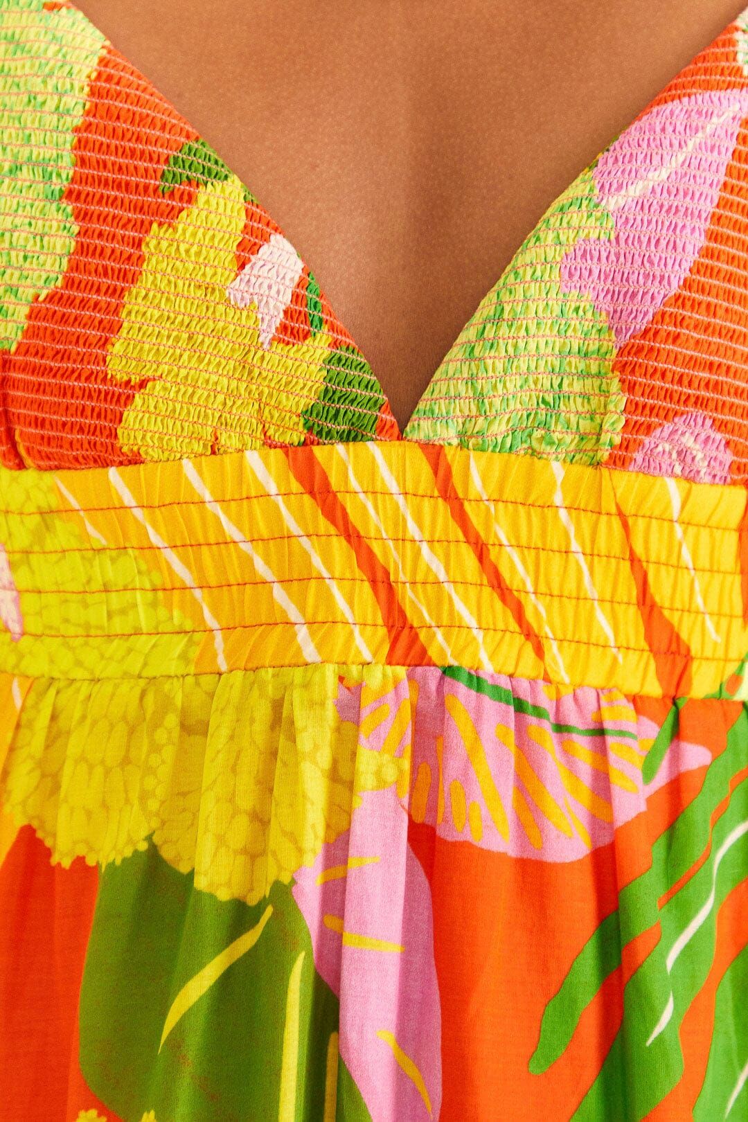 Red Neon Floral Maxi Dress sold by FARM Rio product image thumbnail 6