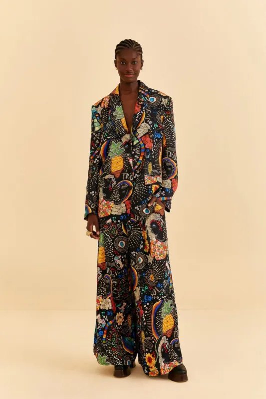 Black Borogodo Pants sold by FARM Rio