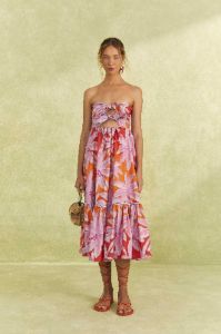 Red Coconut Tree Organic Cotton Midi Dress sold by FARM Rio
