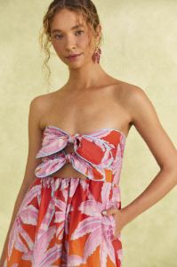 Red Coconut Tree Organic Cotton Midi Dress sold by FARM Rio