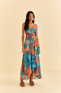 Blue Flower Dream Sleeveless Midi Dress sold by FARM Rio