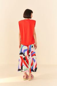 Red Tropical Organic Cotton T-Shirt sold by FARM Rio