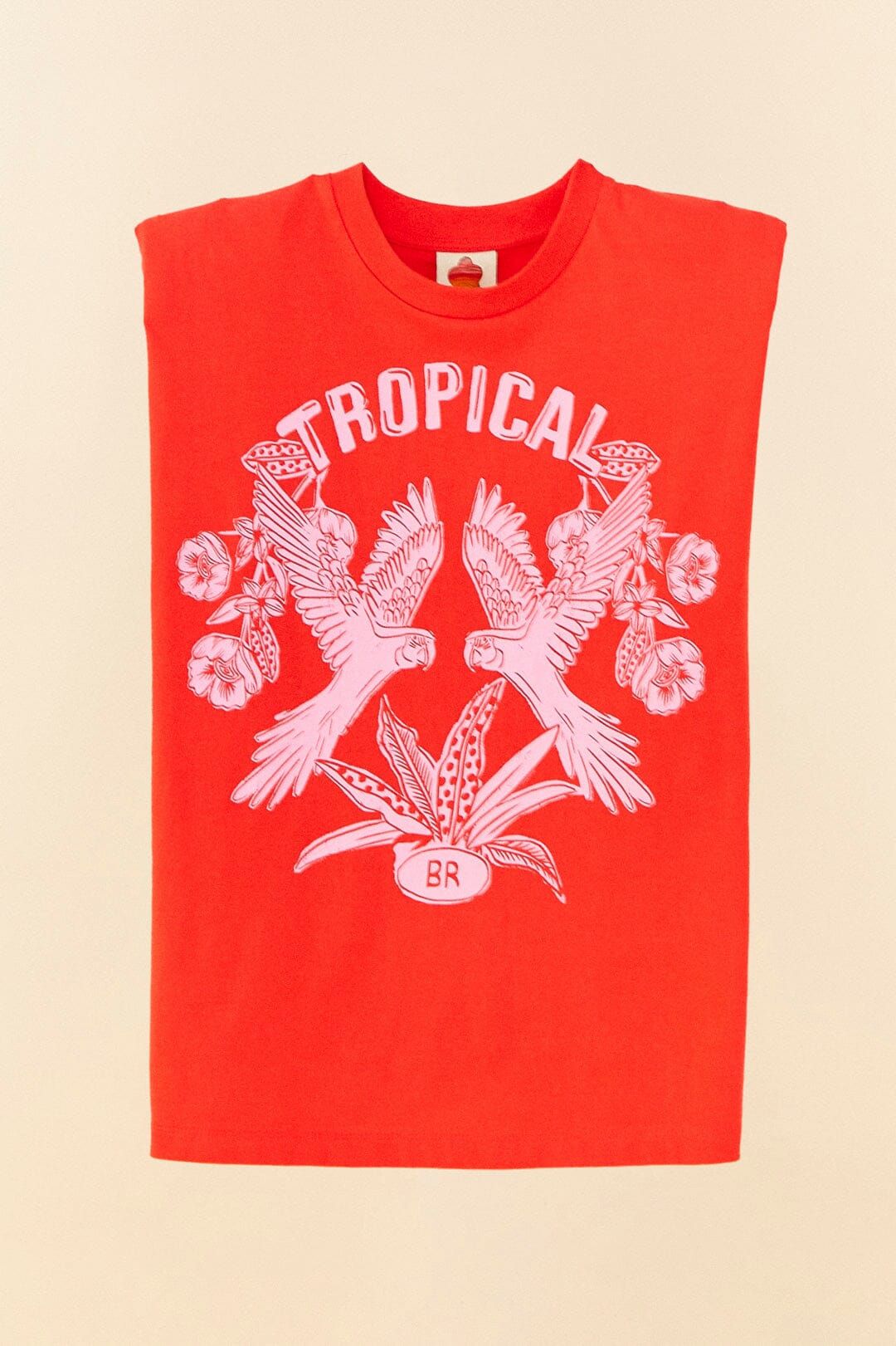 Red Tropical Organic Cotton T-Shirt sold by FARM Rio product image thumbnail 5