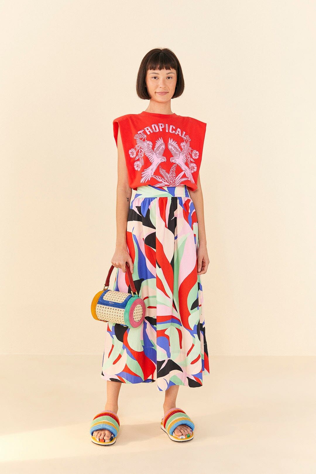 Red Tropical Organic Cotton T-Shirt sold by FARM Rio product image thumbnail 2