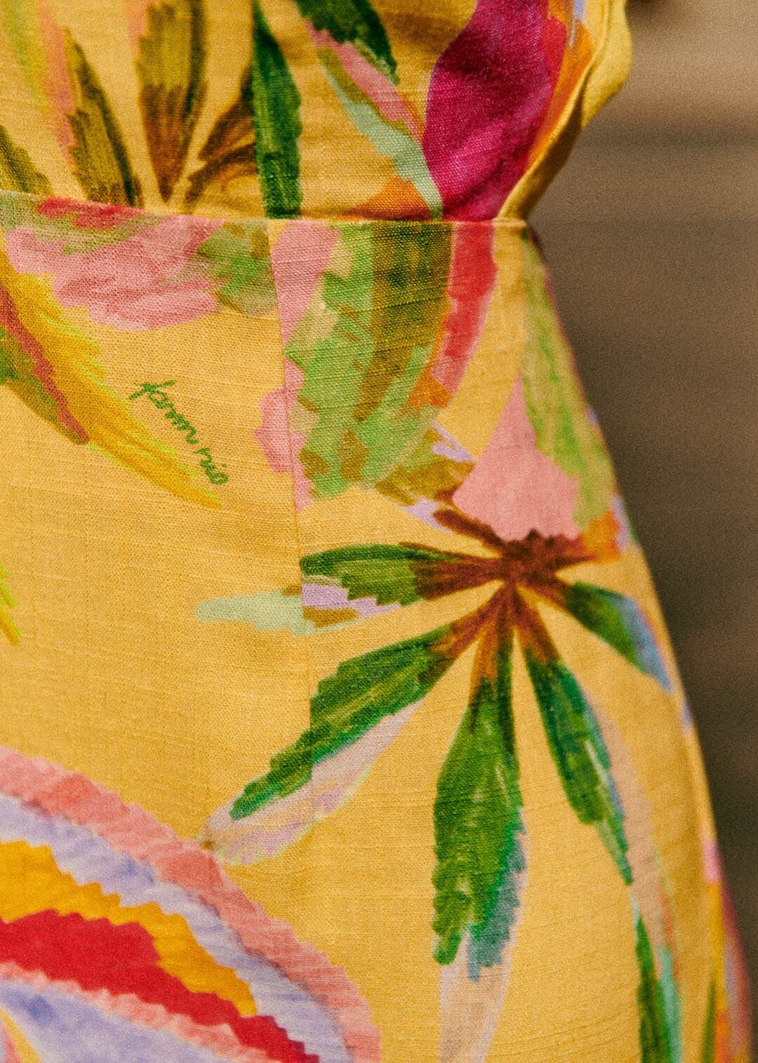 Summer Forest Yellow Burna Midi Dress sold by FARM Rio product image thumbnail 6