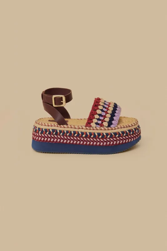 Marsala Crochet Espadrille Flatform sold by FARM Rio