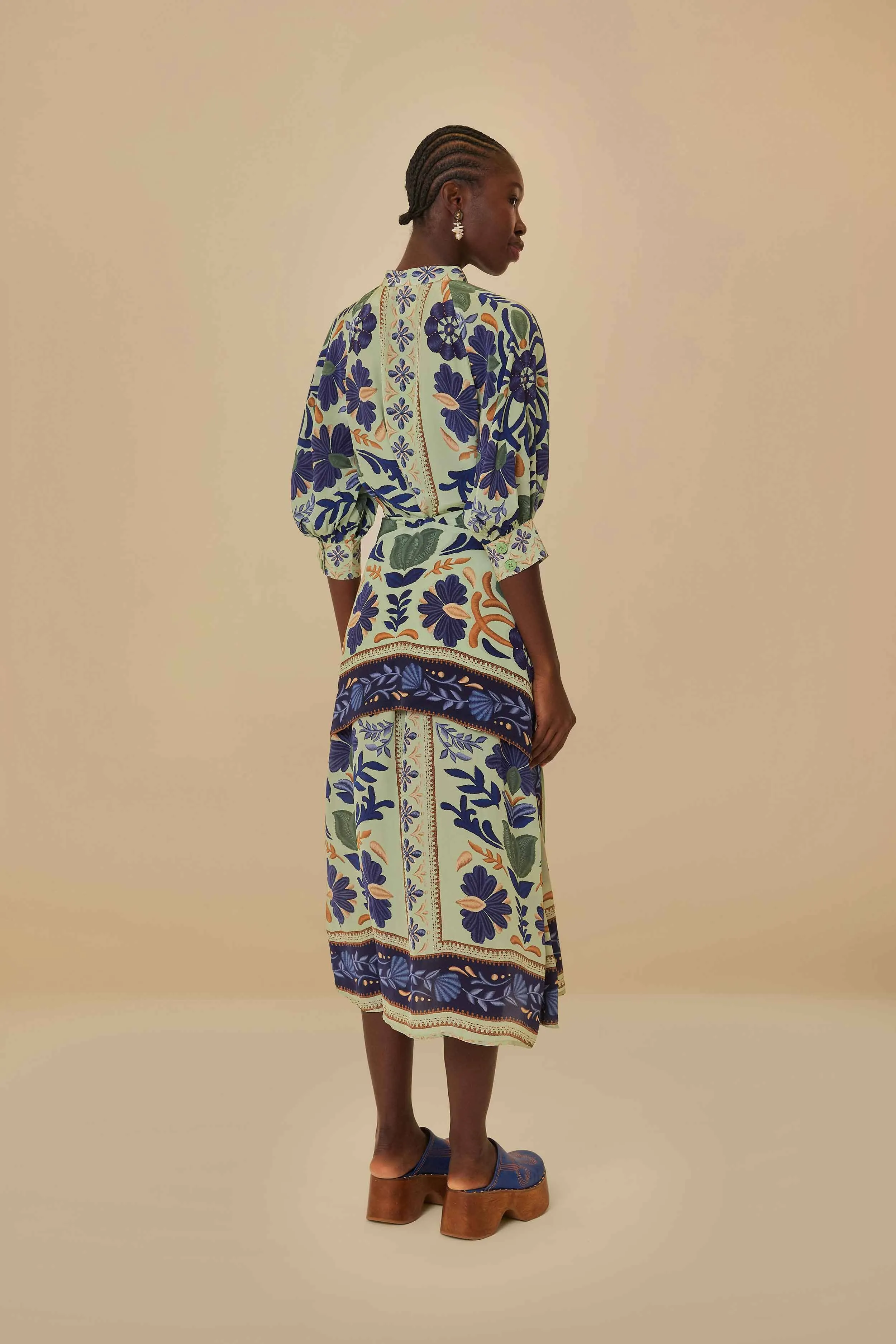 Green Ocean Tapestry Midi Dress sold by FARM Rio product image thumbnail 4