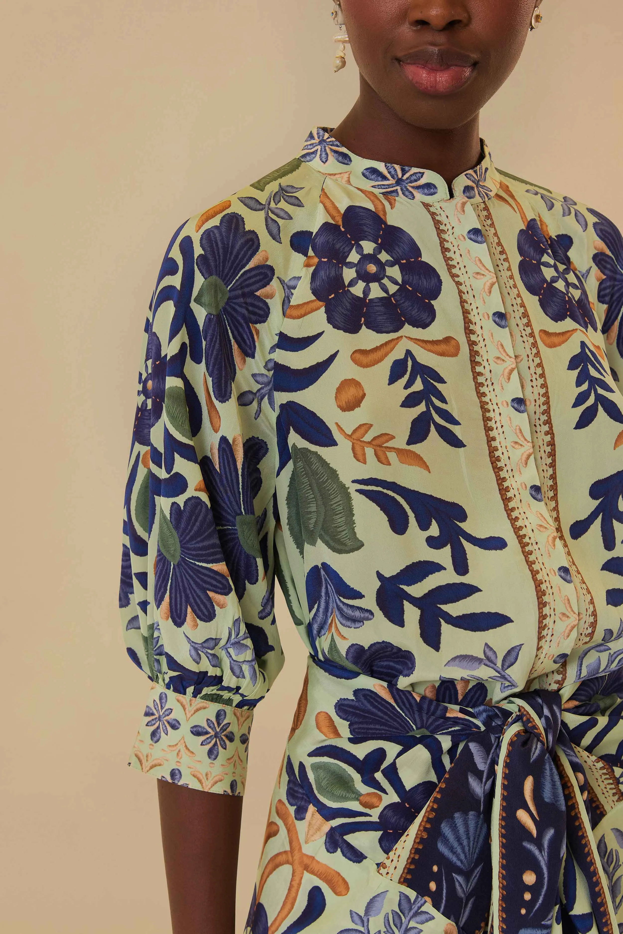 Green Ocean Tapestry Midi Dress sold by FARM Rio product image thumbnail 5