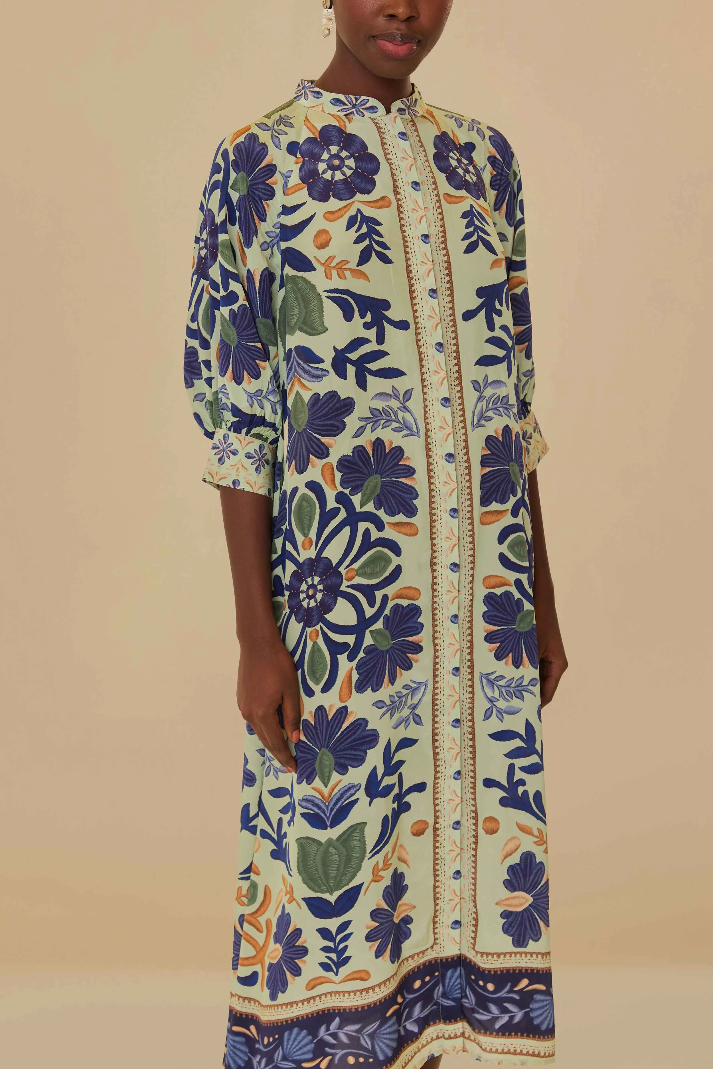 Green Ocean Tapestry Midi Dress sold by FARM Rio product image thumbnail 3